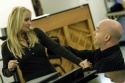 Michael Cerveris and Kristin Chenoweth in rehearsals for the Encores! production of T Photo