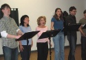 The Snoopy Cast belts out a number during the press preview...  Photo