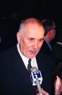 Frank Langella being interviewed by NY1 Photo