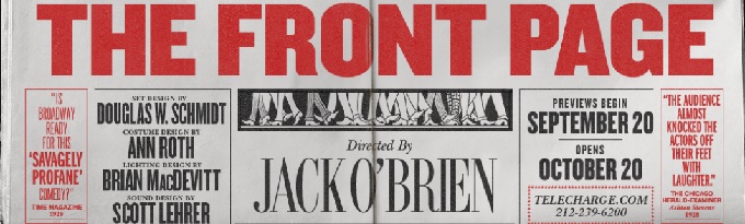The Front Page Broadway Reviews
