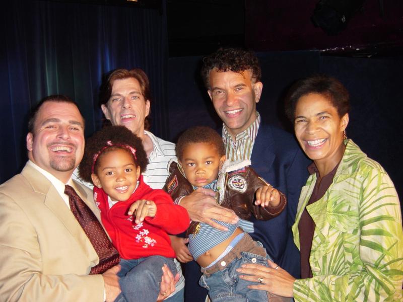 Itâ€™s a family affair! David and Thomas Sabella-Mills and their daughter, Iraina; Brian Stokes Mitchell and his wife, Allyson Tucker, and their son, Ellington. Mitchell is Irainaâ€™s godfather. She and Ellington are just four months apart in age and cons at 