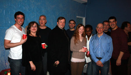 Barrett Hall, Julie Wilder, E.C. Kelly, Jerry Robbins (playwright), Mark Setlock, Sarah Ecton-Luttrell, William Jackson Harper, Roger Rifkin, Stephen P. Brumble Jr. and director Drew DeCorleto. at 