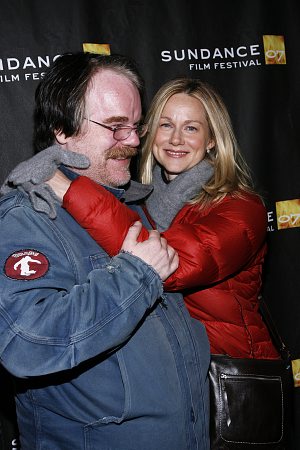 Philip Seymour Hoffman and Laura Linney at 