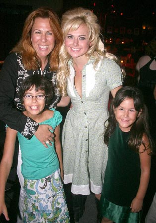 Victoria Shaw and daughters with Laura Bell Bundy at 