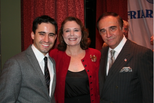 John Lloyd Young, Friar of the Year Randie Levine-Miller and Friar Tony Lo Bianco Photo