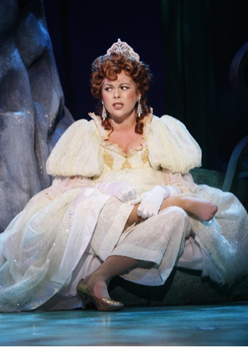 Cinderella (Billie Wildrick) loses her slipper 