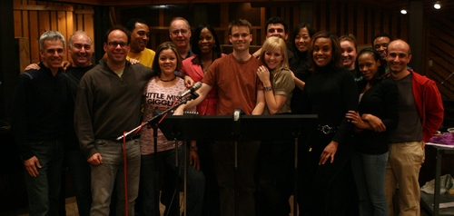 Musical director August Eriksmoen (center) with the cast of Walmartopia at the recent Photo