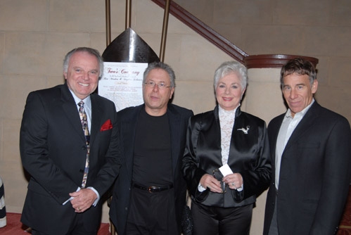 l-r: Dr. Al Rossi, Alan Menken, Shirley Jones and Stephen Schwartz Photo