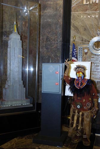 Tshidi Manye flipping the switch on the Empire State Building that lit New York 