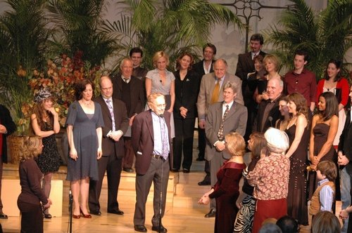 Joseph Stein (center) with the full company Photo