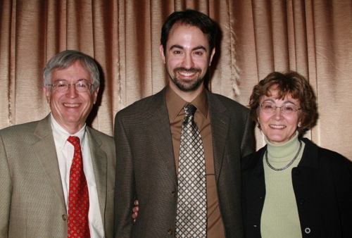 Peter Mills with his proud parents Photo
