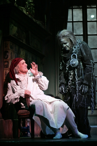 Hal Landon Jr. as Scrooge and Tom Shelton as Jacob Marley's Ghost
 Photo