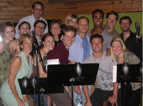 The cast of Curtains with David Hyde-Pierce (center) and Producer Lynn Pinto (bottom- Photo