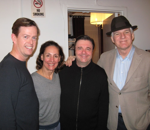 l-r: Dylan Baker, Laurie Metcalf, Nathan Lane and Steve Martin Photo