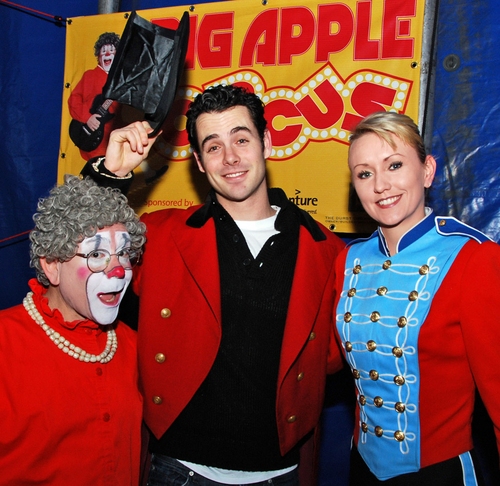 Chad Doreck with members of the Big Apple Circus Photo
