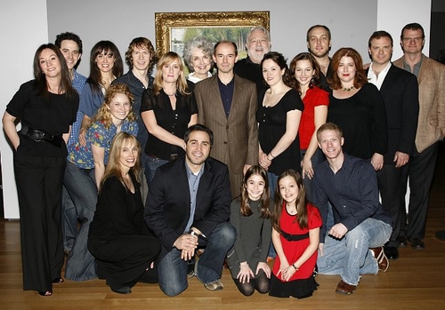 Jenna Russell and Daniel Evans (center) with the cast
 Photo