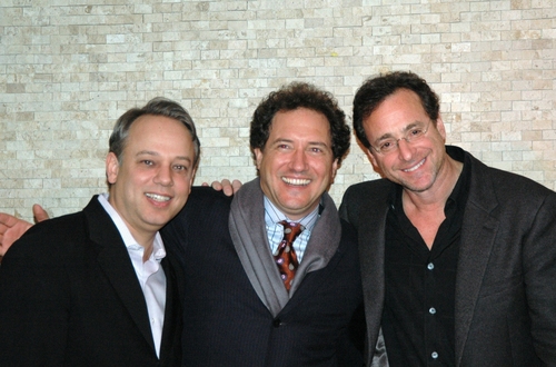 Producers Roy Miller and Kevin McCollum with Bob Saget
 Photo