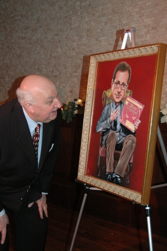 Gerry Vichi observes the portrait
 Photo