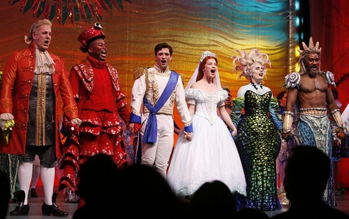 l-r: Jonathan Freeman, Tituss Burgess, Sean Palmer, Sierra Boggess, Sherie Rene Scott Photo