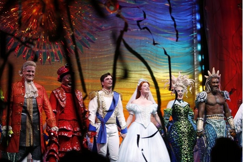 l-r: Jonathan Freeman, Tituss Burgess, Sean Palmer, Sierra Boggess, Sherie Rene Scott Photo