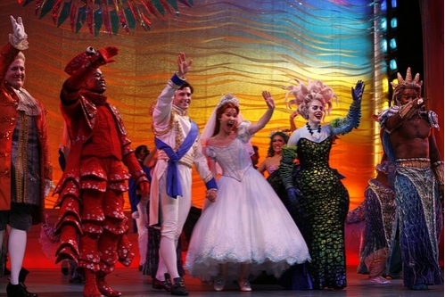 l-r: Jonathan Freeman, Tituss Burgess, Sean Palmer, Sierra Boggess, Sherie Rene Scott Photo