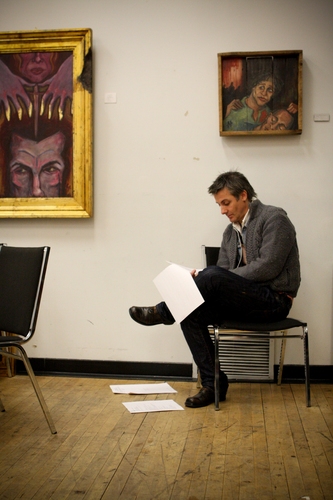 Jonathan Butterell reads through the scripts Photo