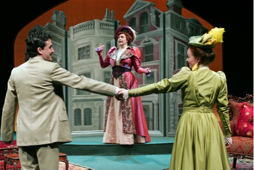 l-r: Tommy Schrider as Jack Worthington, Kandis Chappell as Lady Bracknell and Christ Photo