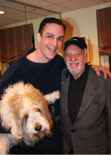 Howard McGillin and Hal Prince backstage (with Howard's dog, Teddy) Photo
