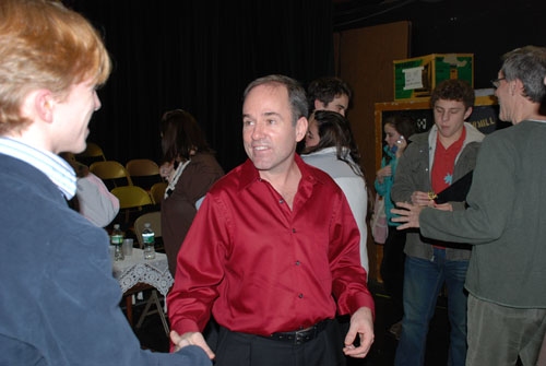 Stephen Flaherty meets the Paper Mill students Photo