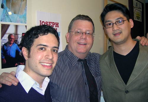
Adam Gwon, York Producing Artistic Director James Morgan, and Tim Huang celebrate t Photo