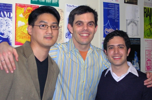 Tim Huang, York Associate Artistic Director Brian Blythe, and Adam Gwon Photo
