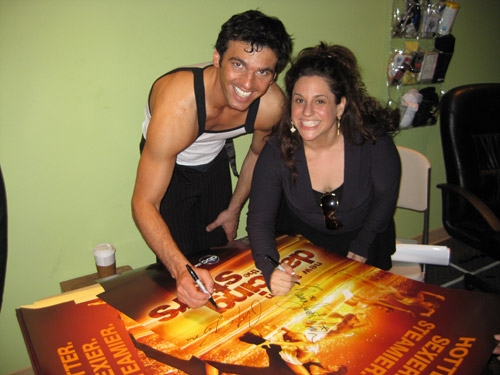 Tony Dovolani and Marissa Jaret Winokur: "First Tony and I
signed like 1000 posters  Photo