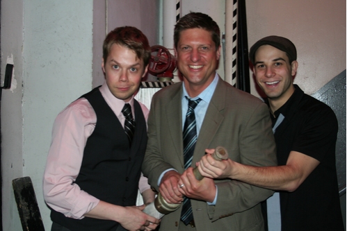 Benjamin Schrader, Christopher Sieber and Skylar Astin Photo