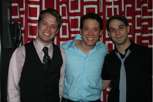 Benjamin Schrader, John Tartaglia and Skylar Astin Photo