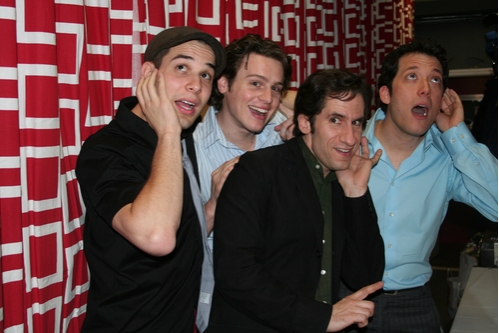 Skylar Astin, Jonathan Groff, Seth Rudetsky and John Tartaglia Photo