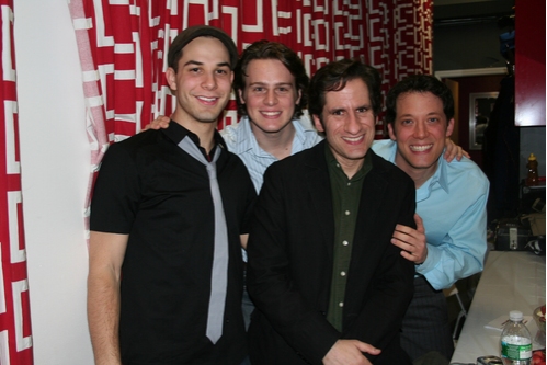 Skylar Astin, Jonathan Groff, Seth Rudetsky and John Tartaglia Photo