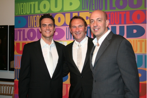 Cheyenne Jackson, Hal Rubenstein and Leo Preziosi Jr. (LIVE OUT LOUD Founder/Executiv Photo