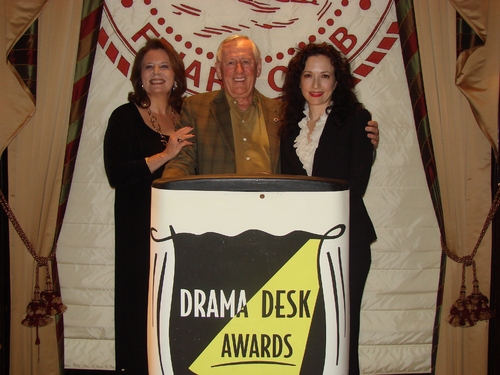 Randie Levine-Miller (Director of Special Events for Drama Desk), Len Cariou and Bebe Photo