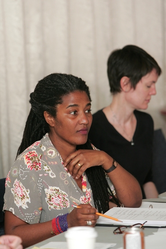 Playwright Lynn Nottage and dramaturg Megan Monaghan in rehearsal for the 2008 PPF re Photo