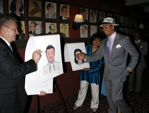 Terrence Howard with his caricature Photo