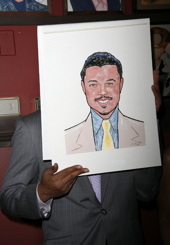 Terrence Howard with his caricature Photo