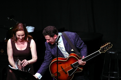 Jessica Molaskey and John Pizzarelli singing "Just in Time" Photo