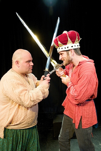 Carlos Rafael Fernandez (left) as Prince Trevor does battle with Jon Crefeld as King  Photo