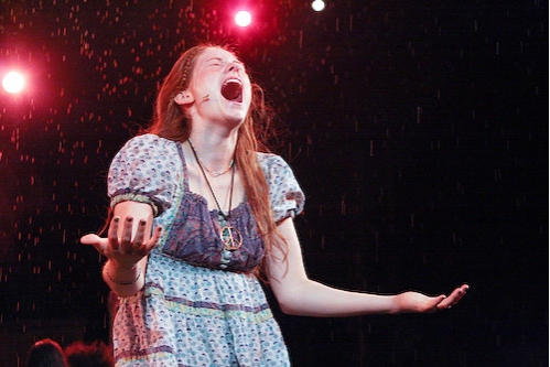 Allison Case takes in the rain
 Photo