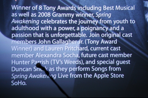 Photo Coverage: 'Spring Awakening' LIVE at the Apple Store Image
