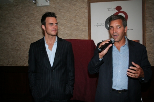 Cheyenne Jackson and Tony DiNapoli's General Manager Bruce Dimpflmaier
 Photo