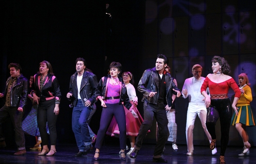 Ace Young, Derek Keeling, Janine DiVita and Cast dance during the curtain call Photo