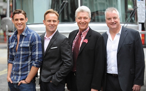 Oliver Thornton, Jason Donovan, Tony Sheldon and Clive Carter at the launch for Prisc Photo