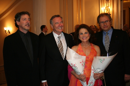 Michael Parva (director), Dan Gordon (playwright), Tovah Feldshuh, and Roman Haller Photo