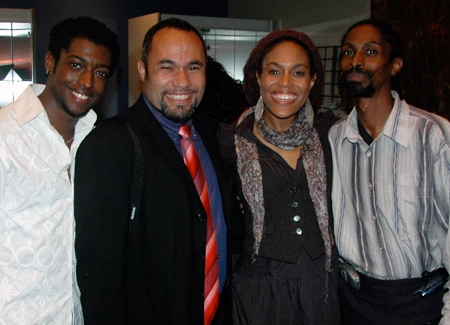 Timothy Ware, Winston Bachelor, Tiffany Jewel pose with the sound man
 Photo